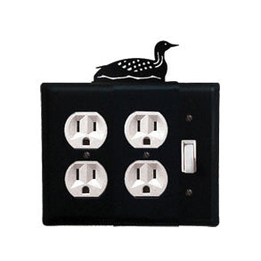 Loon Double Outlet With Single Switch Combination Cover