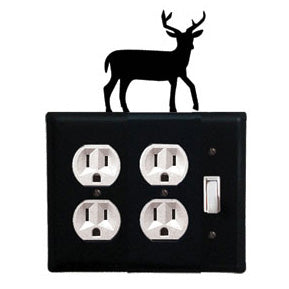 Deer Double Outlet With Single Switch Combination Cover