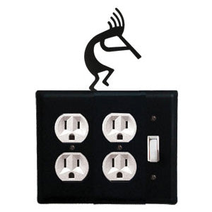 Kokopelli Double Outlet With Single Switch Combination Cover