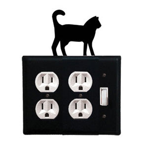 Cat Double Outlet With Single Switch Combination Cover