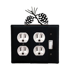 Pinecone Double Outlet With Single Switch Combination Cover
