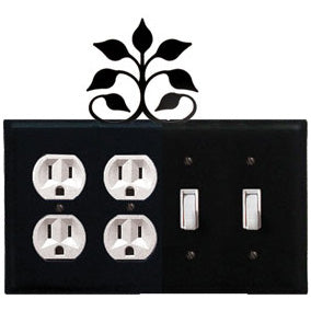 Leaf Fan Combination Cover - Double Outlet With Double Switch