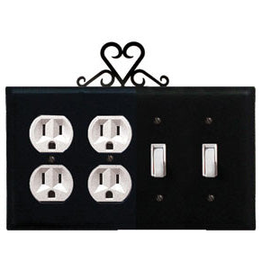 Heart Combination Cover - Double Outlet With Double Switch