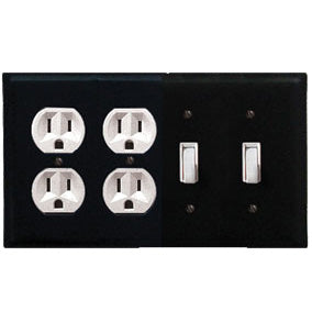 Plain Combination Cover - Double Outlet With Double Switch