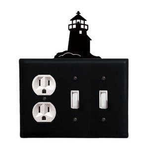 Lighthouse Combination Cover - Single Outlet With Double Switch