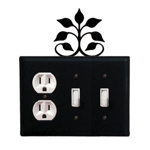 Leaf Fan Combination Cover - Single Outlet With Double Switch