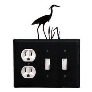 Heron Combination Cover - Single Outlet With Double Switch