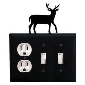 Deer Combination Cover - Single Outlet With Double Switch