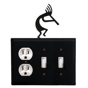 Kokopelli Combination Cover - Single Outlet With Double Switch