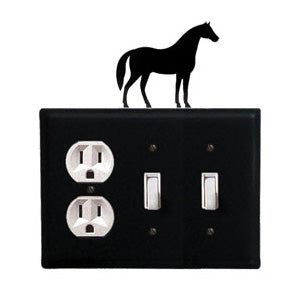 Horse Combination Cover - Single Outlet With Double Switch