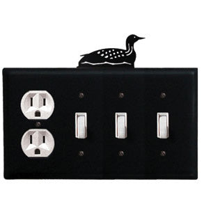 Loon Combination Cover - Single Outlet With Triple Switch