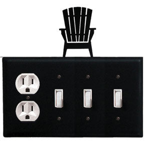 Adirondack Combination Cover - Single Outlet With Triple Switch
