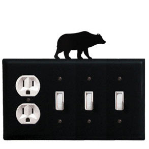 Bear Combination Cover - Single Outlet With Triple Switch