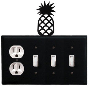 Pineapple Combination Cover - Single Outlet With Triple Switch