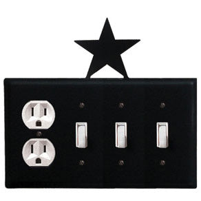 Star Combination Cover - Single Outlet With Triple Switch