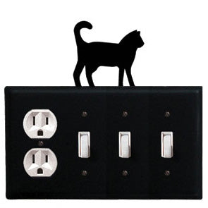 Cat Combination Cover - Single Outlet With Triple Switch