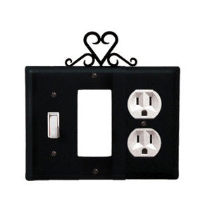 Heart Combination Cover - Switch, GFI And Outlet