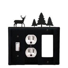 Deer Combination Cover - Switch, Outlet And GFI Pine Trees