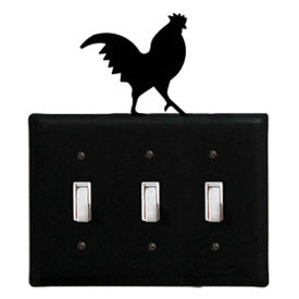 Wrought Iron Rooster Switch Cover Triple