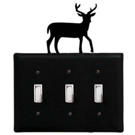 Wrought Iron Deer - Switch Cover Triple