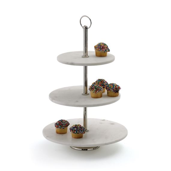 Round Marble Fruit Stand