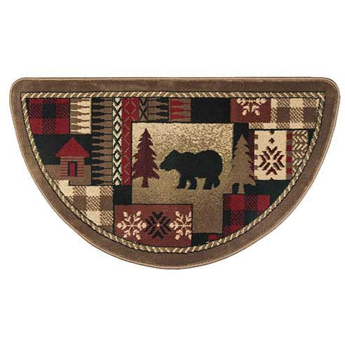 Fire Resistant Bear Pattern Hearth Rug