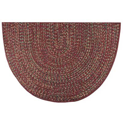 Reversible Red Braided Hearth Rug