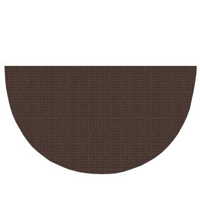 Large Half Round Brown Polyester Hearth Rug