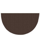 Large Half Round Brown Polyester Hearth Rug