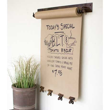 Hanging Note Roll with 4 Antique Brass Clips - 22