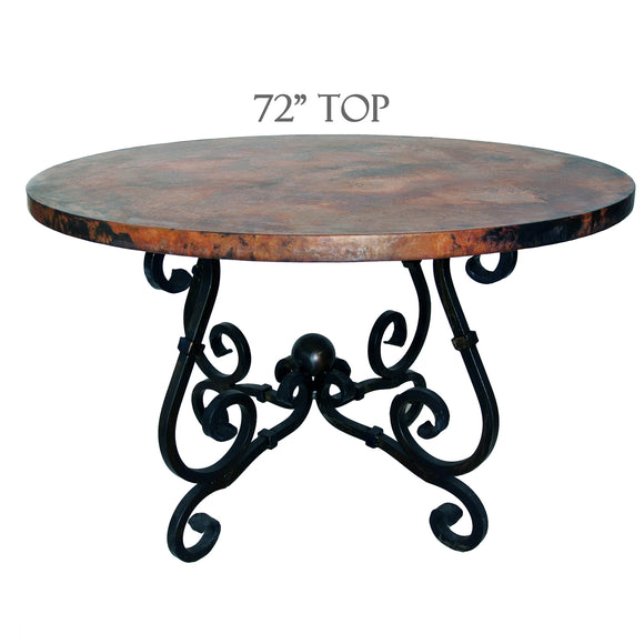 French Dining Table | 72in. Diameter Copper Top