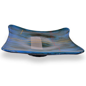 Mid-Night Blue Square Glass Bowl