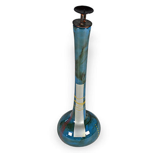 Large Mid-Night Blue Glass Candle Holder