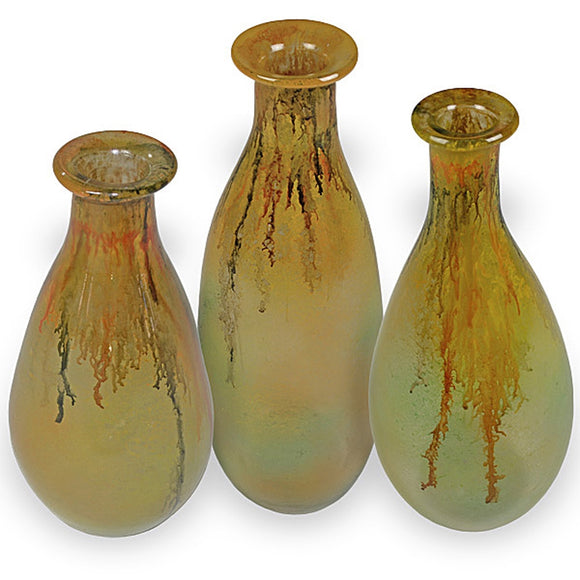Honeysuckle Glass Bottles Set of 3