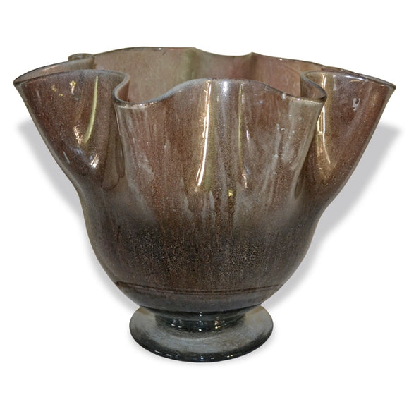 Brown Sugar Ruffle Glass Vase