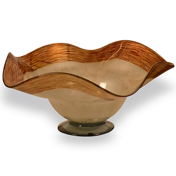 Golden Pearl Curved Glass Bowl