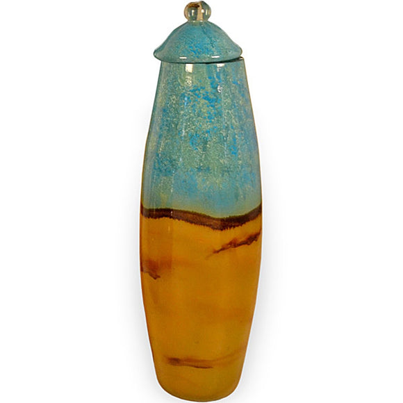 Small Tropical Glass Cylinder Urn