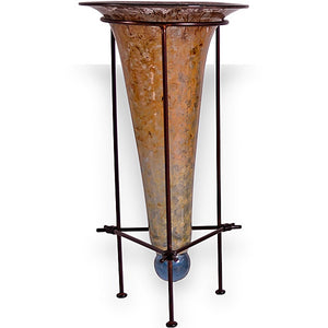 Gold Dust Cone Vase with Iron Stand