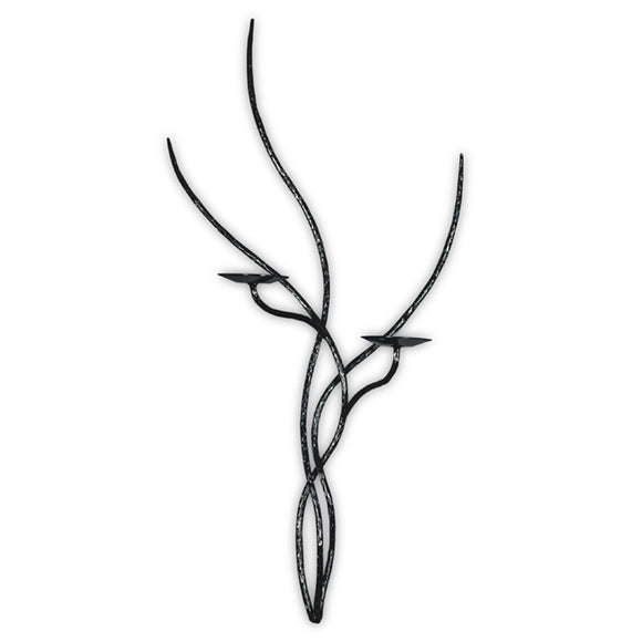Whispering Willow Black Wall Art Candle Holder