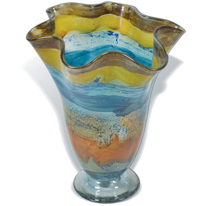 Wild Flower Ruffle Glass Vase