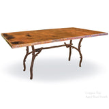 South Fork Dining Table with 44" x 72" Soft Oval Copper Top