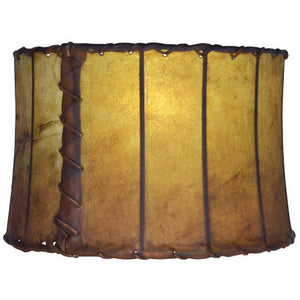Leather 16" Drum Floor Lamp Shade