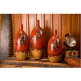 Melon Ceramic Vases Set of 3 | Aged Red