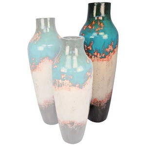 Auburn Large Ceramic Urn | Teal Top