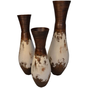 Brooks Ribbed Ceramic Vases Set of 3 | Strassburg