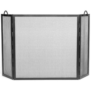 Twisted Rope Handle Folding Hearth Screen with Flat Top