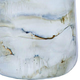 White Horse Large Glass Urn