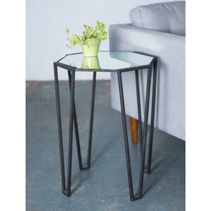 Pointed Leg Accent Table with Mirror Top