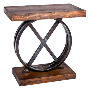 XO Side Table with Reclaimed Wood Top & Base