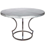 Charles Dining Table with 48" Round Hammered Zinc Top